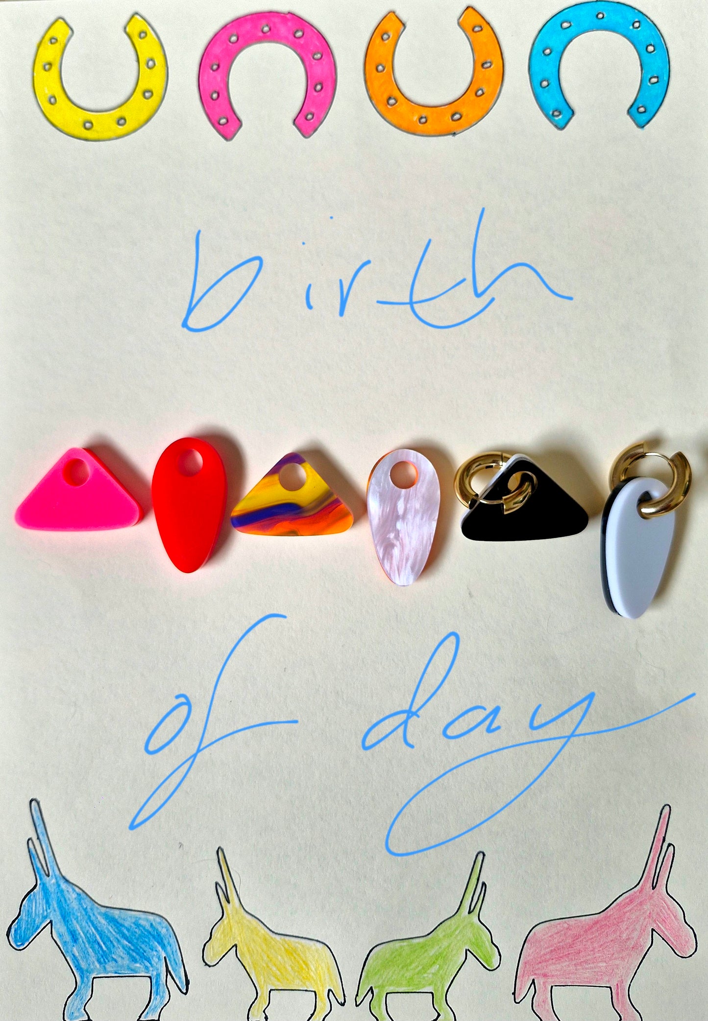 'birth of day' charm hoop earrings