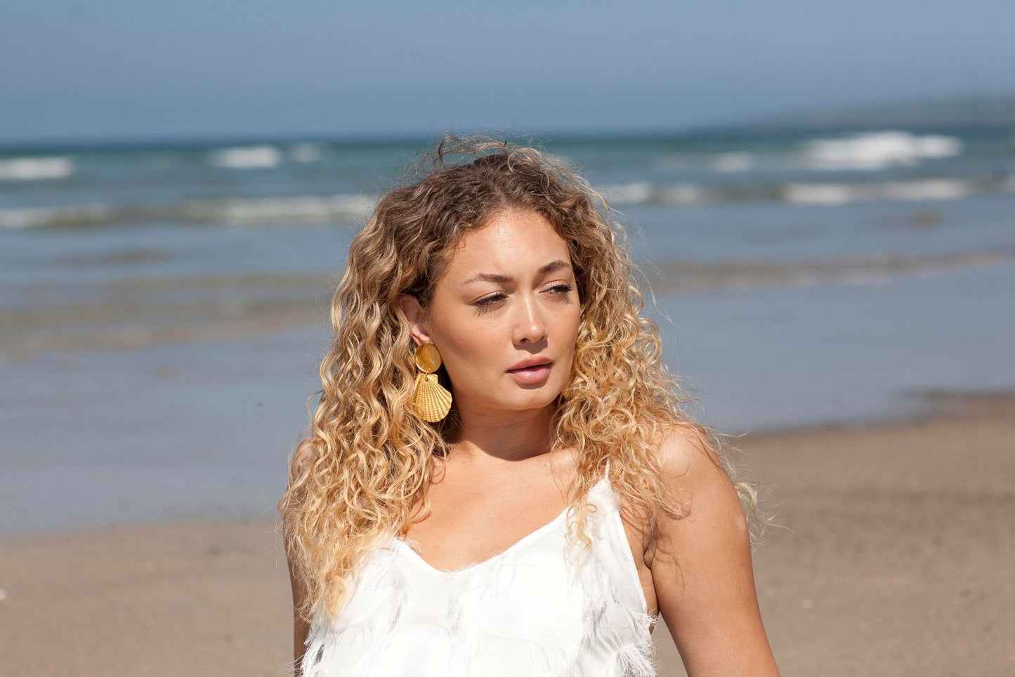 'Schiaparelli & the Sea' Gold Scallop Shell Earrings
