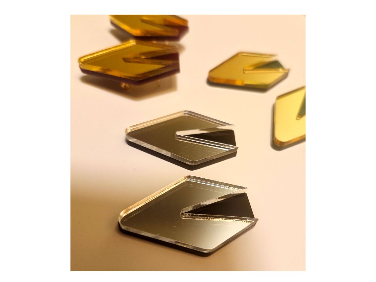 Monica Earrings - Gold & Marble Green