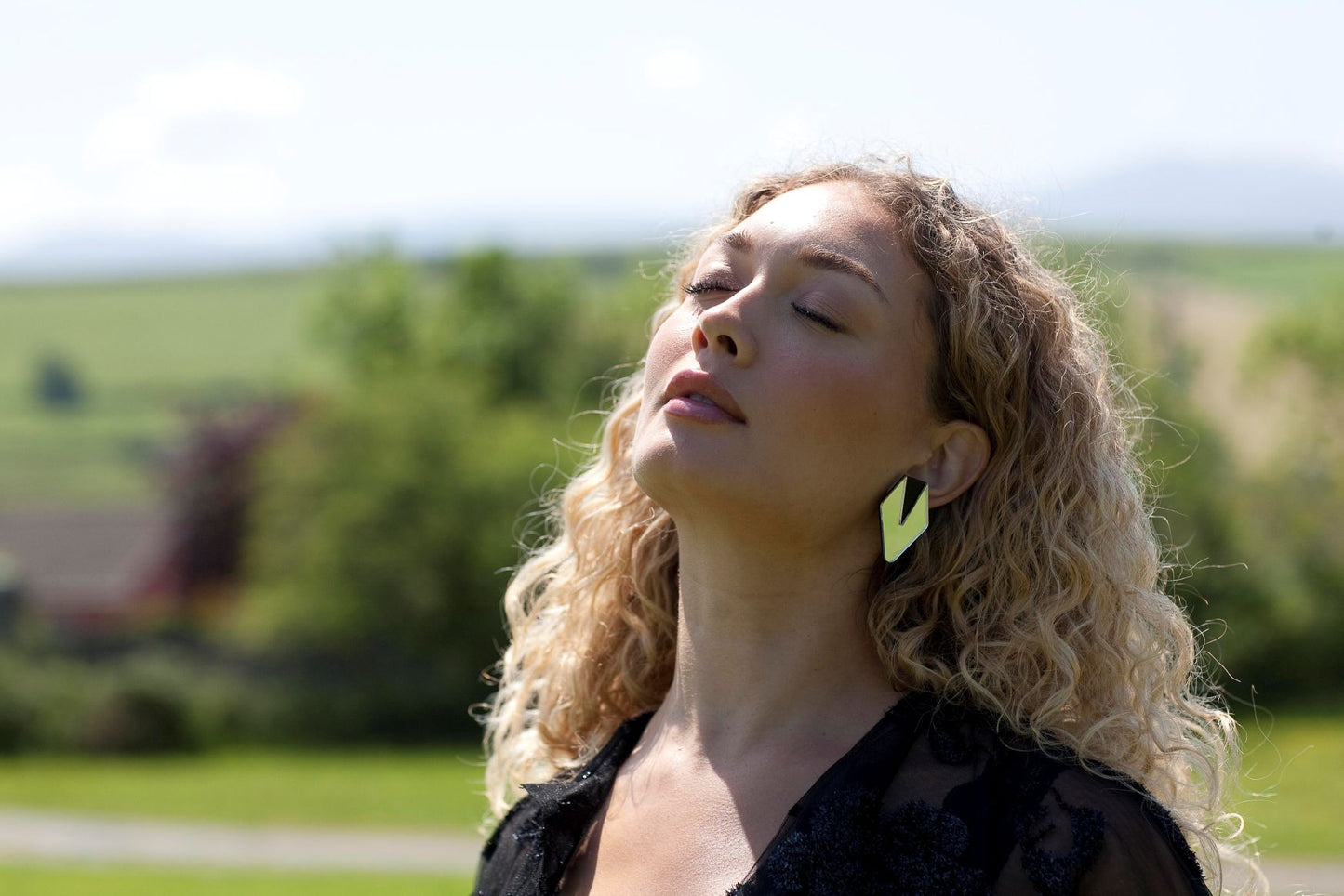 Monica Earrings - Silver & Black