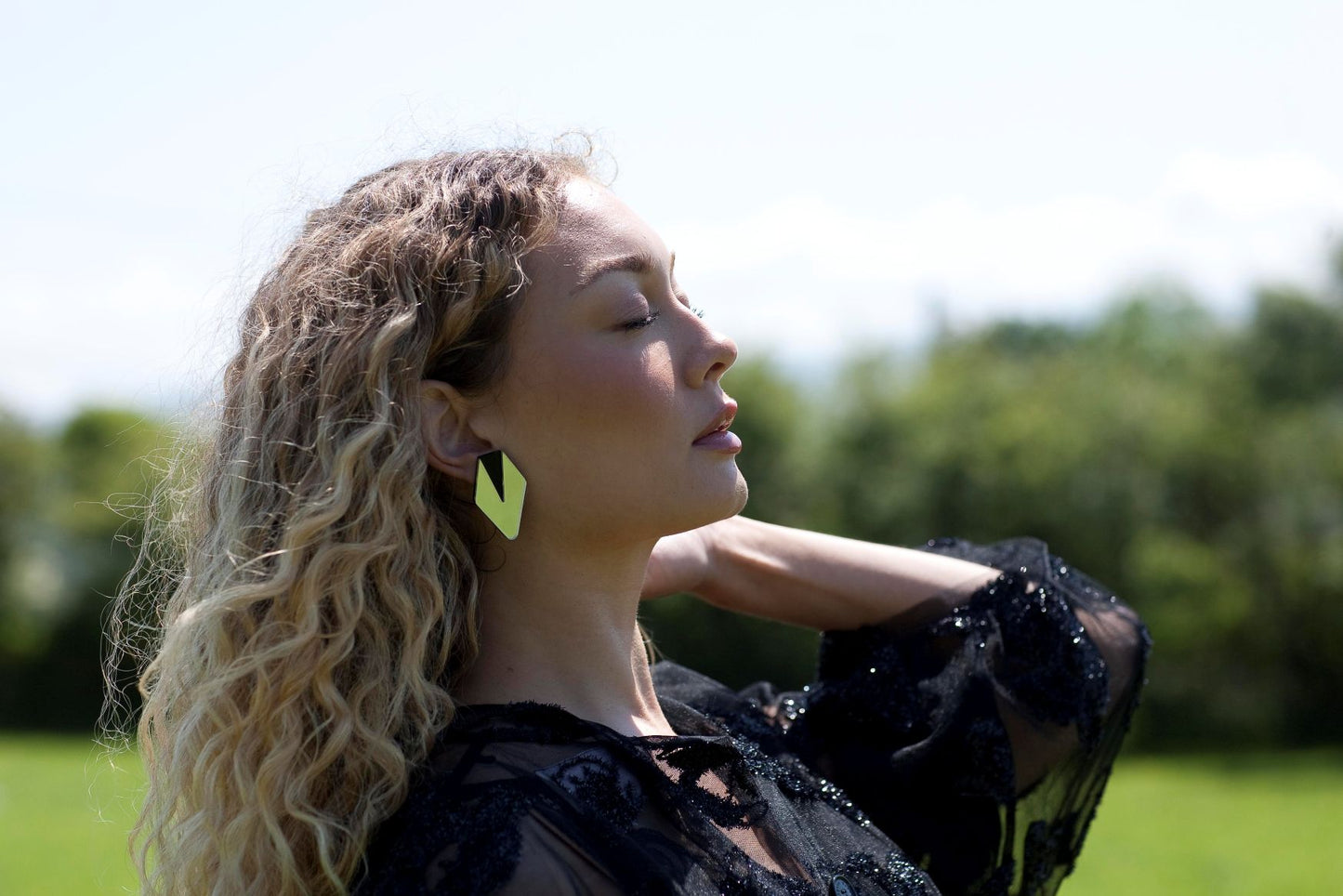 Monica Earrings - Silver & Black