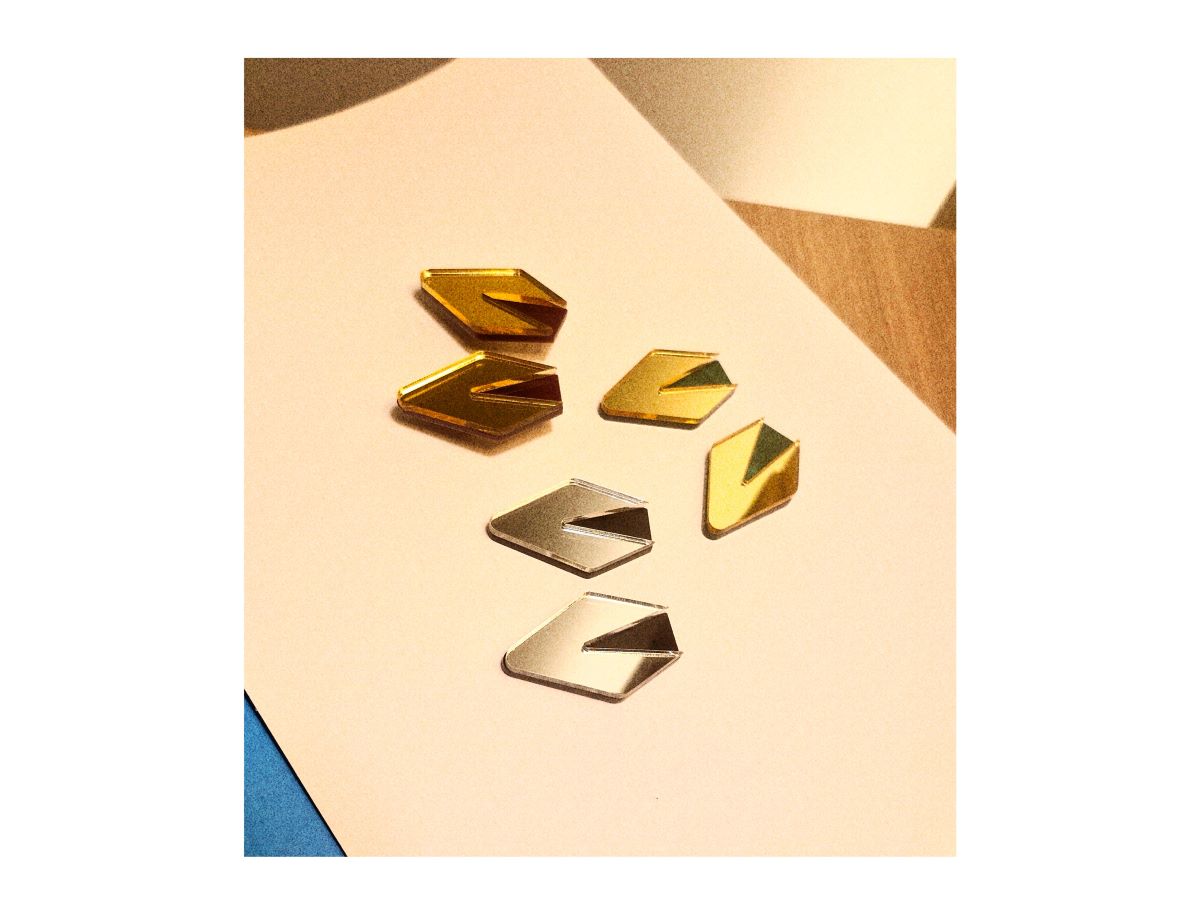 Monica Earrings - Gold & Marble Green