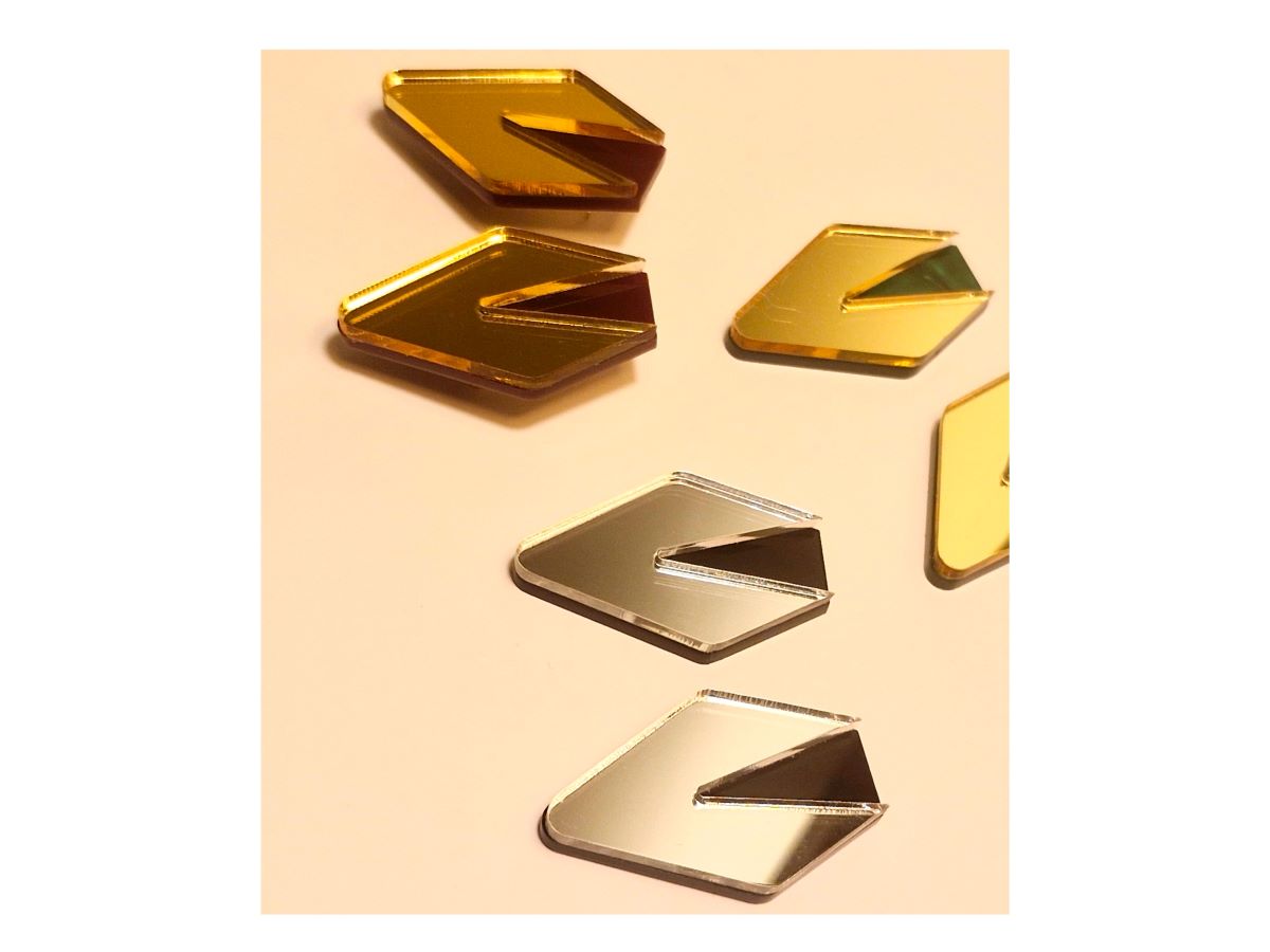 Monica Earrings - Gold & Marble Green