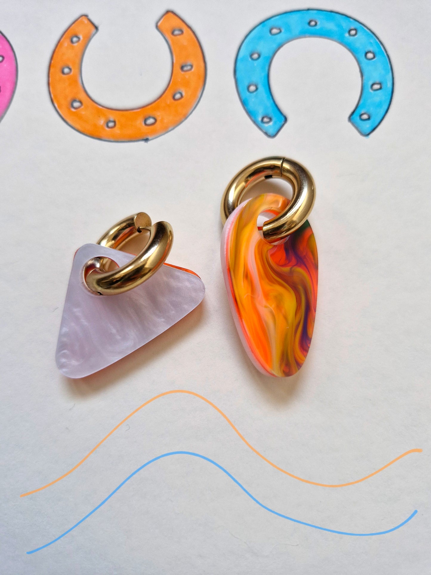 'birth of day' charm hoop earrings