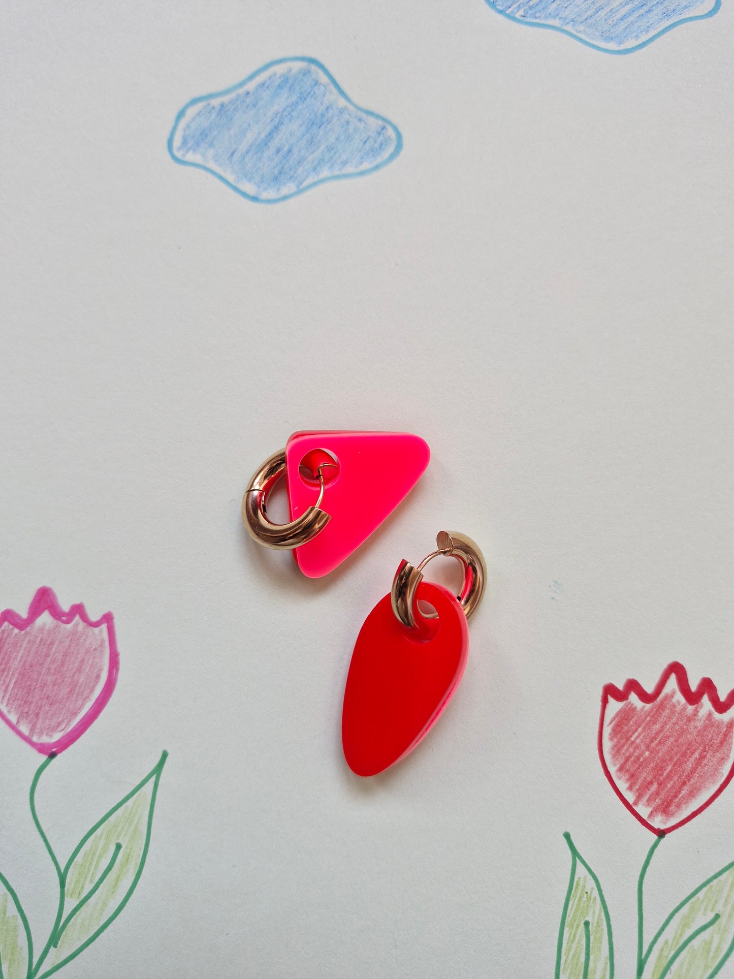 'birth of day' charm hoop earrings