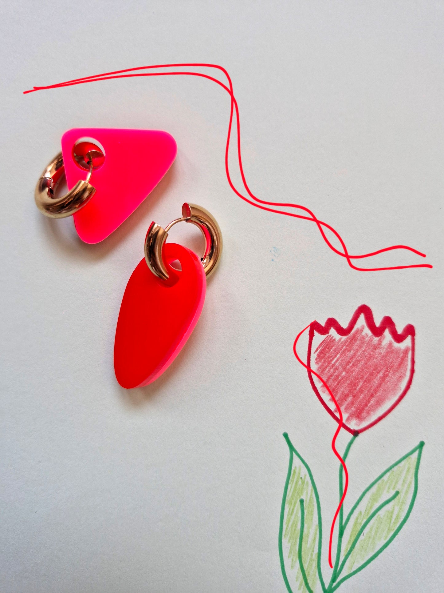 'birth of day' charm hoop earrings
