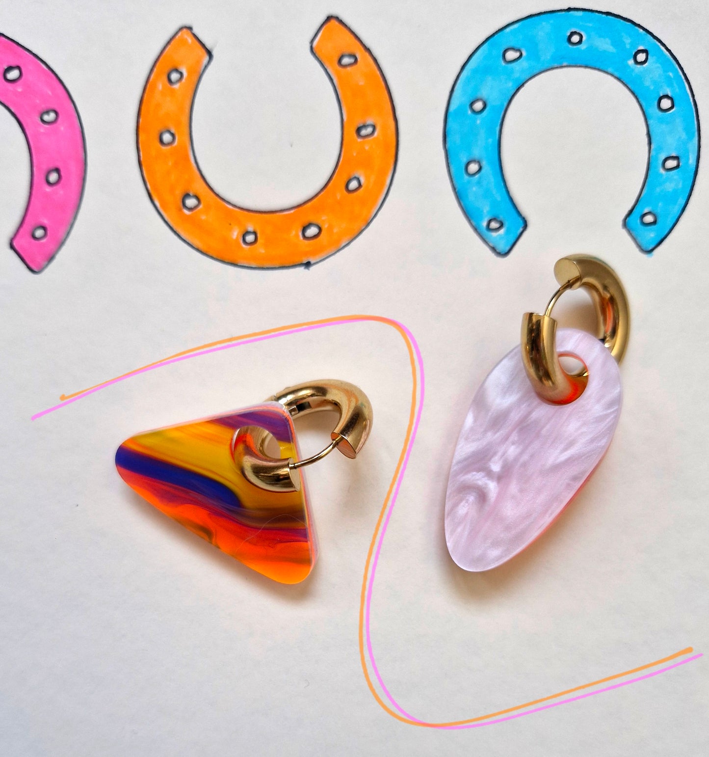 'birth of day' charm hoop earrings